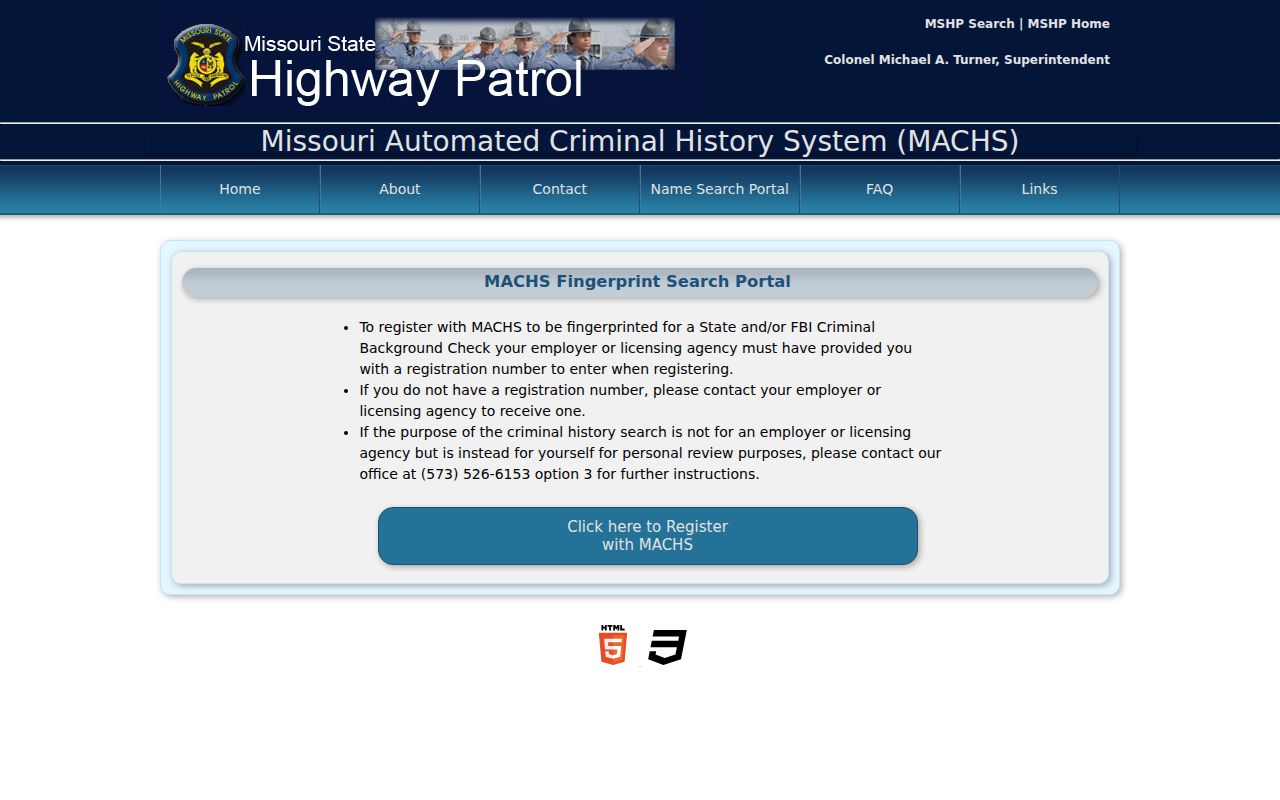 Pettis County criminal history fingerprint self-review instructions