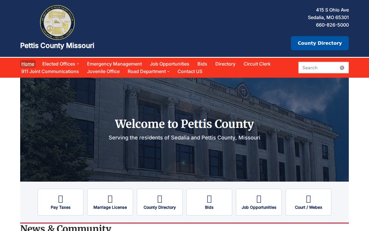 Pettis County criminal records official county website