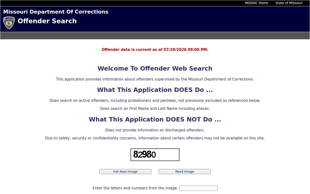 Pettis County arrest history search using Missouri offender records